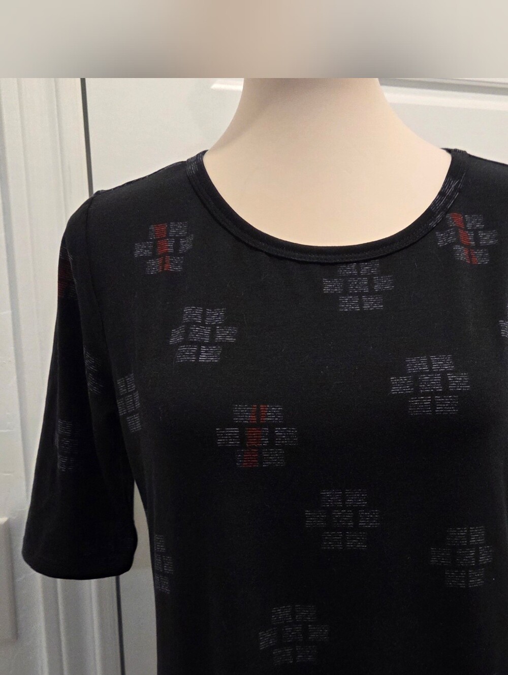 NWT LuLaRoe Dress Bundle Size Large Gray / Black Geometric Red Floral - Picture 8 of 13